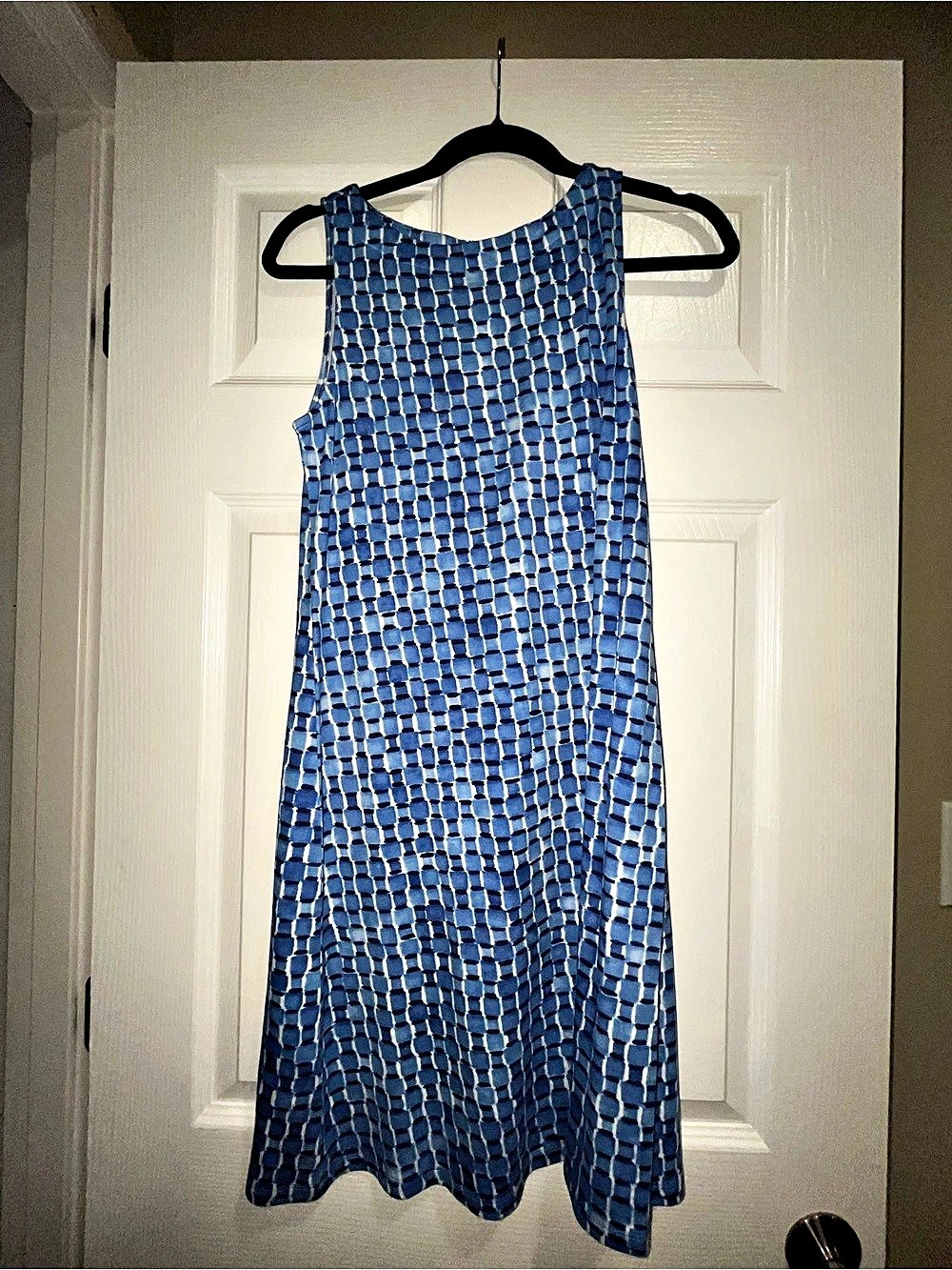 Tommy Bahama Dark Geo Sleeveless Sheath Dress Geometric Maxi Dress in Blue &